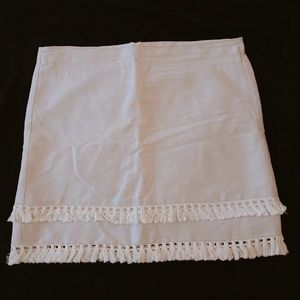 LOFT Bohemian Flare White Skirt